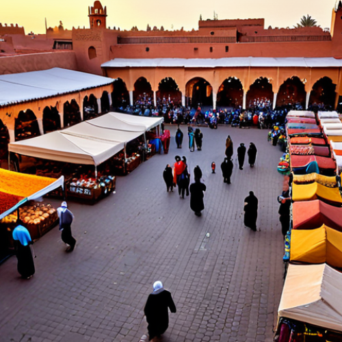 언어 학습의 동기와 참여 - **

A bustling marketplace in Marrakech, Morocco, filled with vibrant colors, spices, and textiles. ...