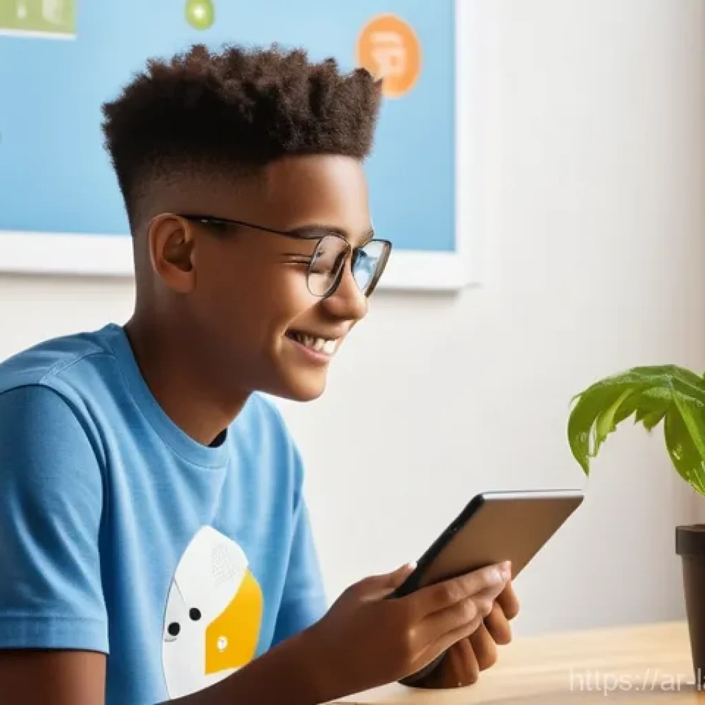 언어 교육에서의 디지털 교육 - **Prompt 1: Personalized Language Learning Journey**
"A vibrant, eye-level shot of a diverse tee...