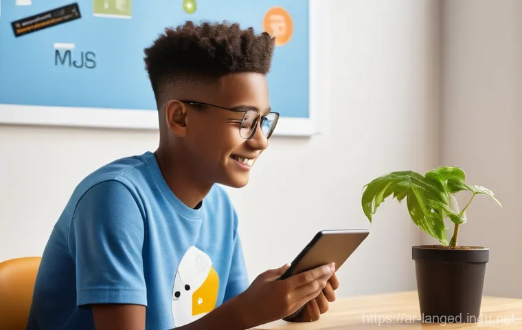 언어 교육에서의 디지털 교육 - **Prompt 1: Personalized Language Learning Journey**
"A vibrant, eye-level shot of a diverse tee...